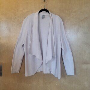 Sahalie Open Front Cascade Cotton Cardigan Sweater Off White XL